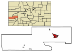 Montrose County Colorado Incorporated and Unincorporated areas Montrose Highlighted 0851745